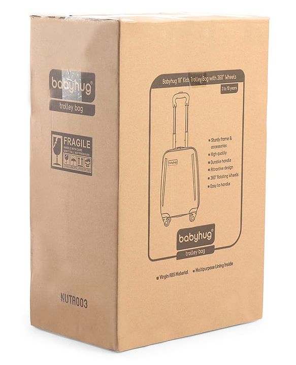 Babyhug Trolley Bag Tiger Print Pack of 2 Blue -18 & 20 Inches