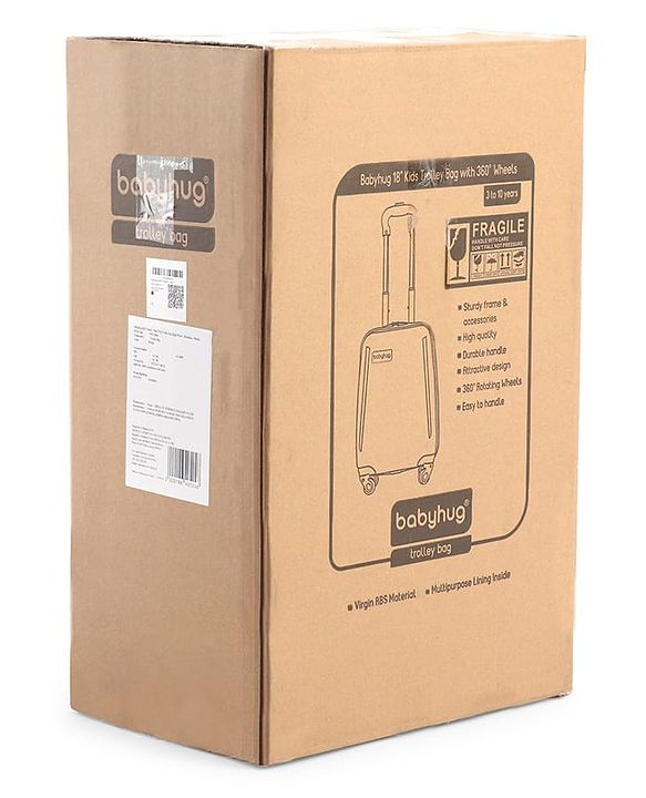 Babyhug Trolley Bag Tiger Print Pack of 2 Blue -18 & 20 Inches