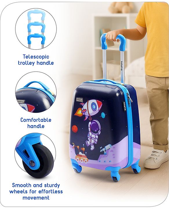 Babyhug Trolley Bag Space Theme Print Pack of 2 Purple -18 & 20 Inches