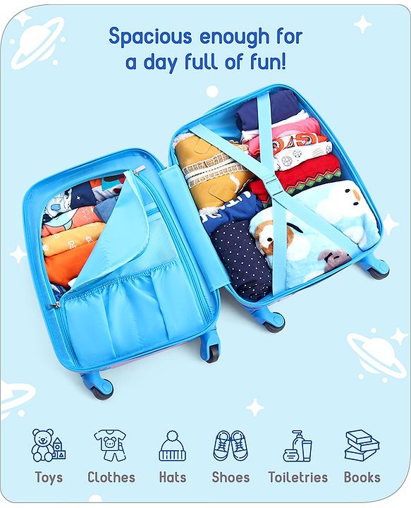 Babyhug Trolley Bag Space Theme Print Pack of 2 Purple -18 & 20 Inches