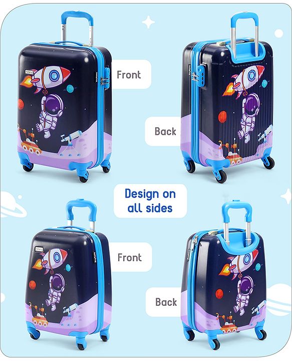 Babyhug Trolley Bag Space Theme Print Pack of 2 Purple -18 & 20 Inches