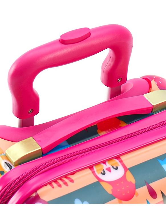 Babyhug Trolley Bag Owl Print Pack of 2 Dark Pink -18 & 20 Inches