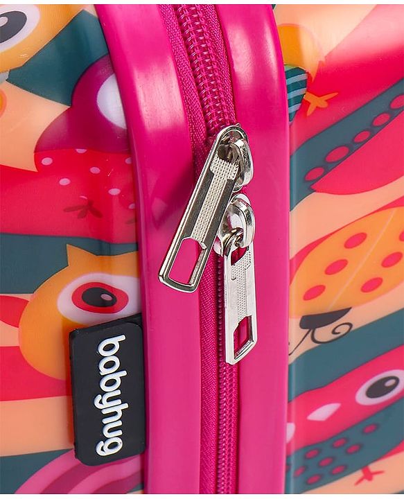 Babyhug Trolley Bag Owl Print Pack of 2 Dark Pink -18 & 20 Inches