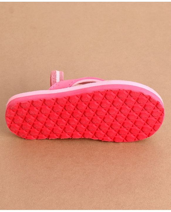 Cute Walk by Babyhug Flip Flops With Floral Print & Back Strap Closure - Pink