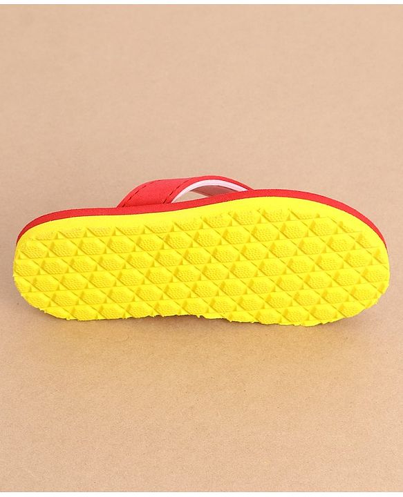 Cute Walk by Babyhug Slip On Flip Flops With Floral Print - Red