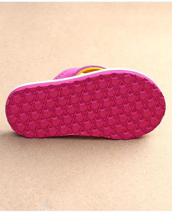 Cute Walk by Babyhug Slip On Flip Flops with Floral Print - Pink & White