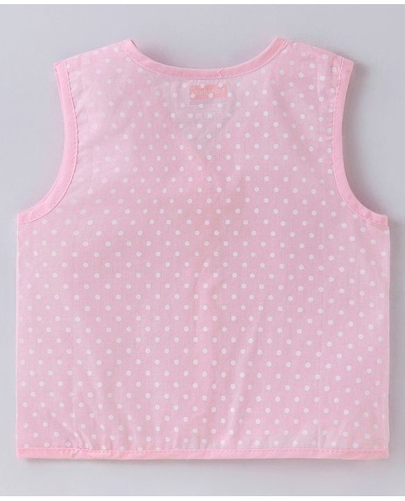 Babyhug 100% Cotton Woven Sleeveless Front Tie Knot Jhablas With Polka Dot Print Pack of 5 - Multicolour