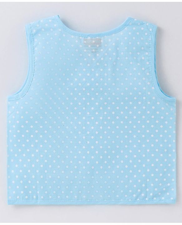 Babyhug 100% Cotton Woven Sleeveless Front Tie Knot Jhablas With Polka Dot Print Pack of 5 - Multicolour
