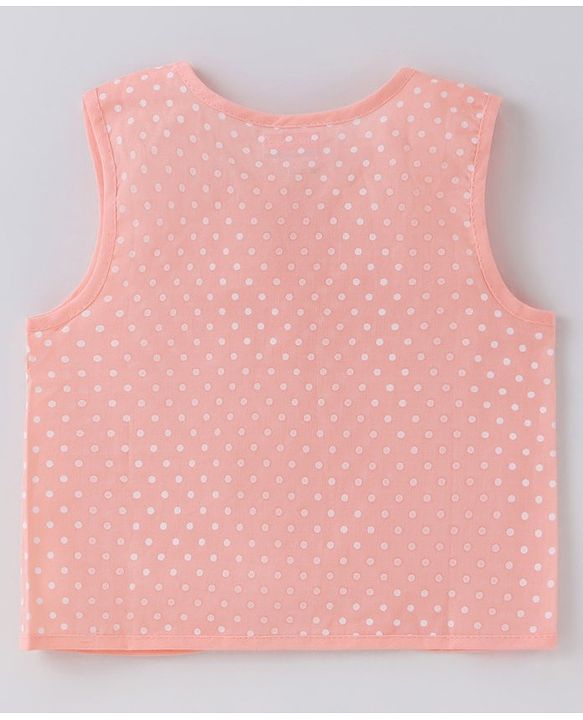 Babyhug 100% Cotton Woven Sleeveless Front Tie Knot Jhablas With Polka Dot Print Pack of 5 - Multicolour