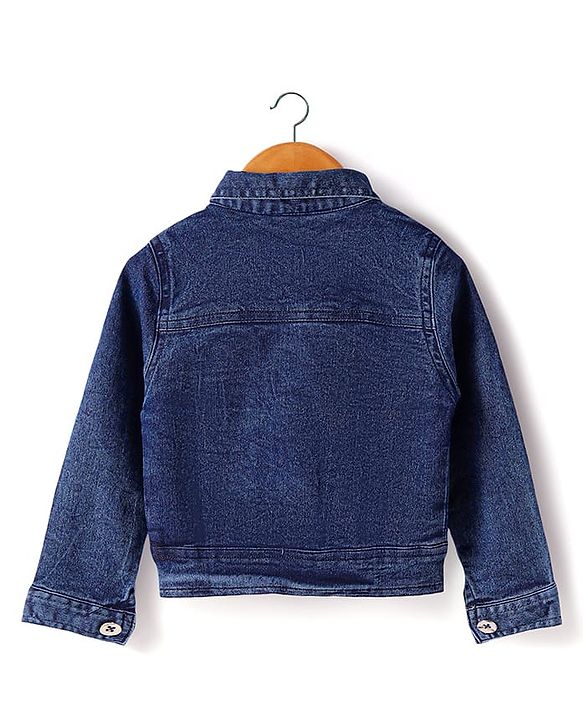 Babyhug Single Jersey Knit Full Sleeves Jacket & Floral Printed Frock with Headband - Navy Blue