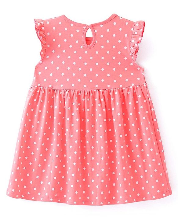 Babyhug Single Jersey Knit Sleeveless Frocks With Floral & Polka Dots Print Pack of 2 - Pink & Navy Blue