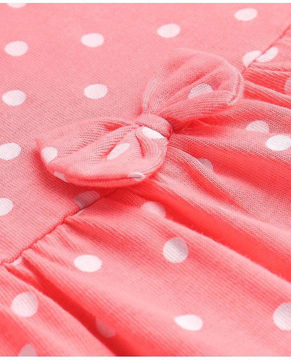Babyhug Single Jersey Knit Sleeveless Frocks With Floral & Polka Dots Print Pack of 2 - Pink & Navy Blue