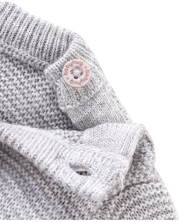 Babyhug Knitted Full Sleeves Sweater Set with Stripes Design - Multicolour