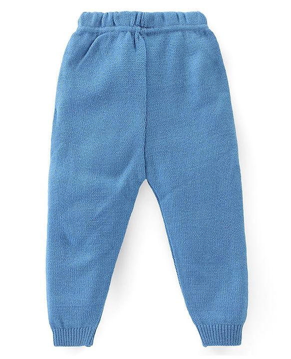 Babyhug Knitted Full Sleeves Sweater Set with Stripes & Patch Work Detailing - Multicolour