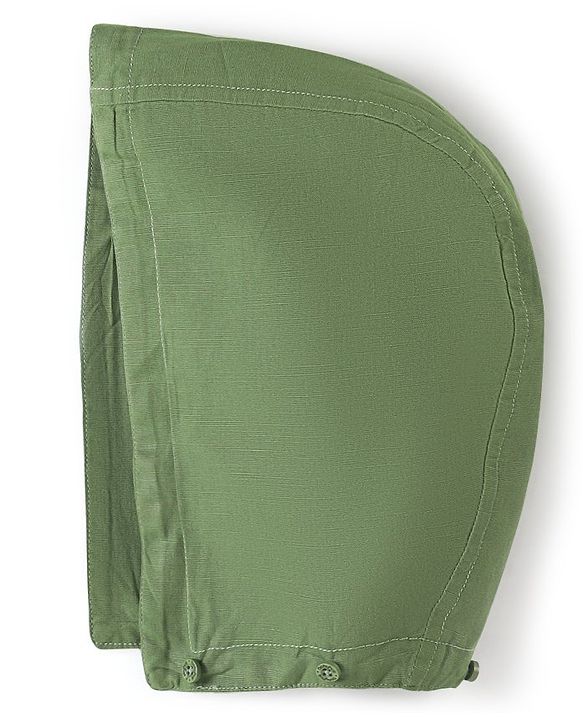 Babyhug Full Sleeve Regular Collar Full Sleeves Hooded Shirt- Green