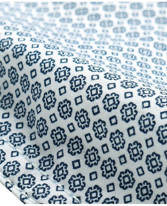 Babyhug Cotton Woven Full sleeves Mandarin Collar Shirt with Kurta Print - White & Blue