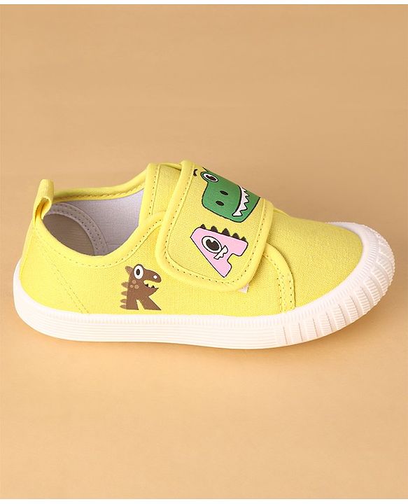 Cute Walk by Babyhug Casual Shoes with Velcro Closure Animal Print - Yellow