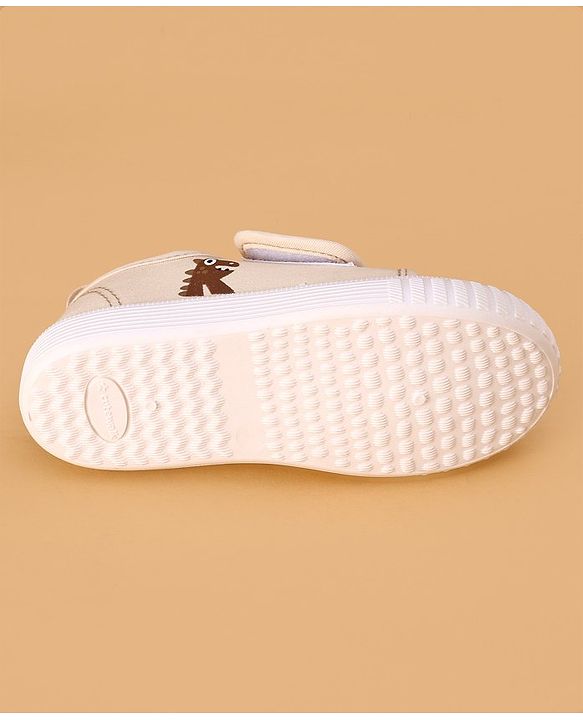 Cute Walk by Babyhug Casual Shoes with Velcro Closure & Dino Print - Beige