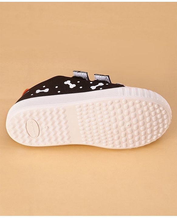 Cute Walk by Babyhug Casual Shoes with Velcro Closure & Bear Print - Black