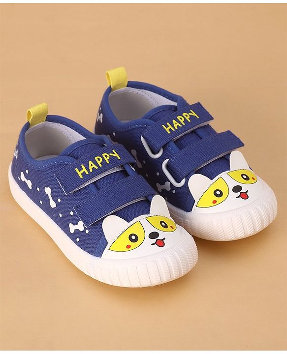 Cute Walk by Babyhug Casual Shoes with Velcro Closure & Bear Print - Black