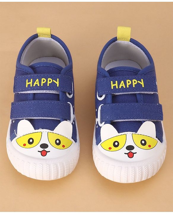 Cute Walk by Babyhug Casual Shoes with Velcro Closure & Bear Print - Black