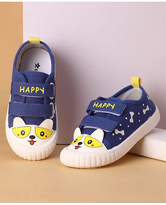 Cute Walk by Babyhug Casual Shoes with Velcro Closure & Bear Print - Blue