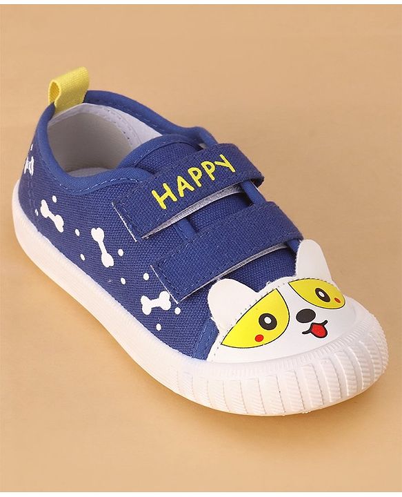 Cute Walk by Babyhug Casual Shoes with Velcro Closure & Bear Print - Blue