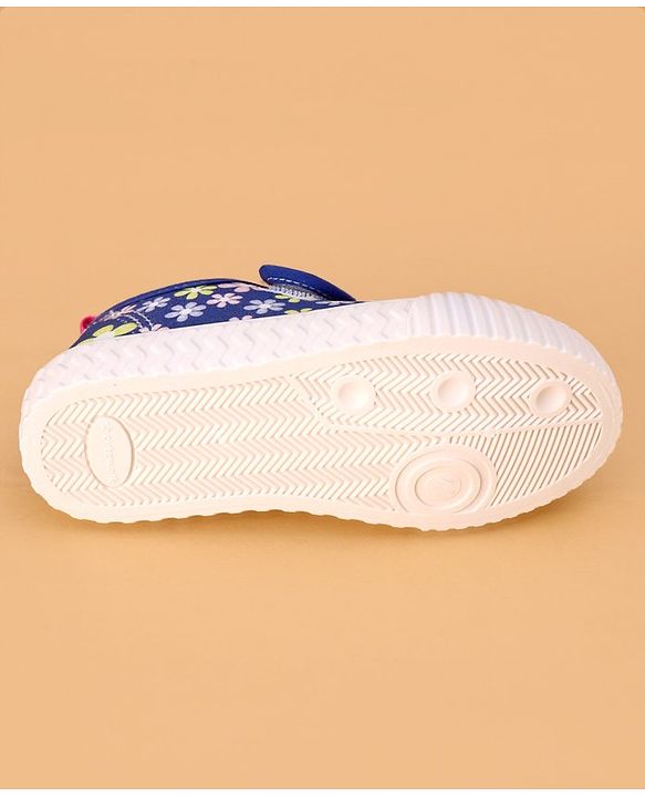 Cute Walk by Babyhug Velcro Closure Casual Shoes with Floral Print - Blue