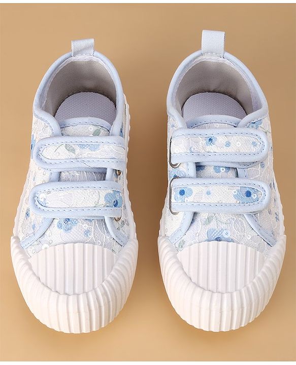 Cute Walk by Babyhug Casual Shoes with Velcro Closure &  Floral Print - Blue
