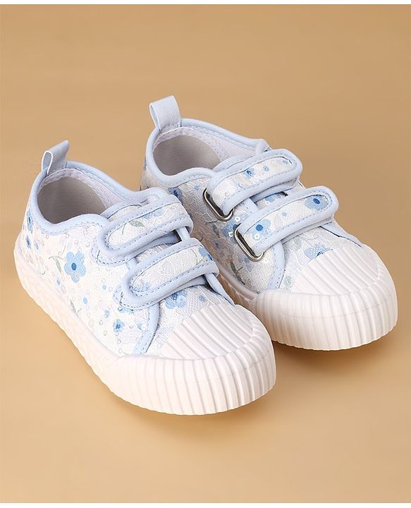 Cute Walk by Babyhug Casual Shoes with Velcro Closure &  Floral Print - Blue