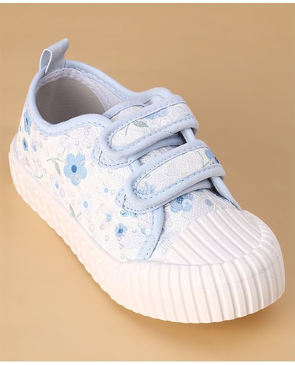 Cute Walk by Babyhug Casual Shoes with Velcro Closure &  Floral Print - Blue