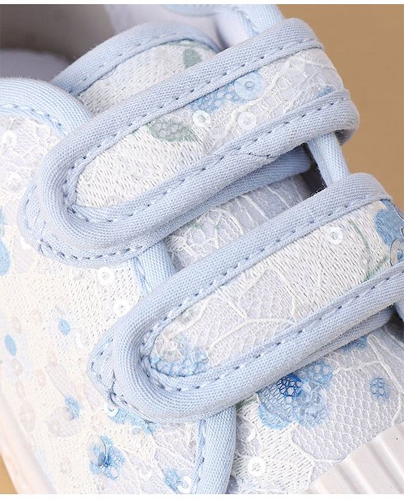 Cute Walk by Babyhug Casual Shoes with Velcro Closure &  Floral Print - Blue