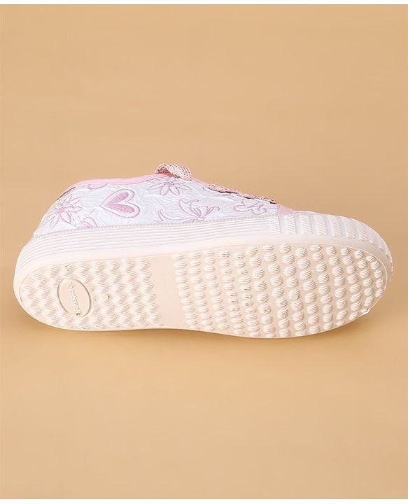 Cute Walk by Babyhug Lace Ups Casual Shoes Floral Print - Pink