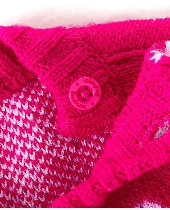 Babyhug Knitted Full Sleeves Pullover Sweater Set With Floral Design- Pink