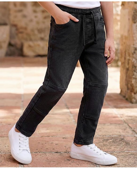 Pine Kids Full Length Denim Washed Jeans - Black