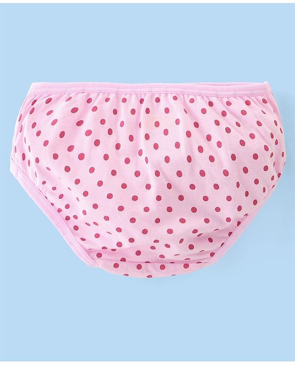 Babyhug 100% Cotton Panties Floral & Polka Dots Print Pack of 3 - Multicolour