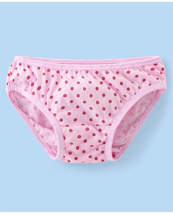 Babyhug 100% Cotton Panties Floral & Polka Dots Print Pack of 3 - Multicolour