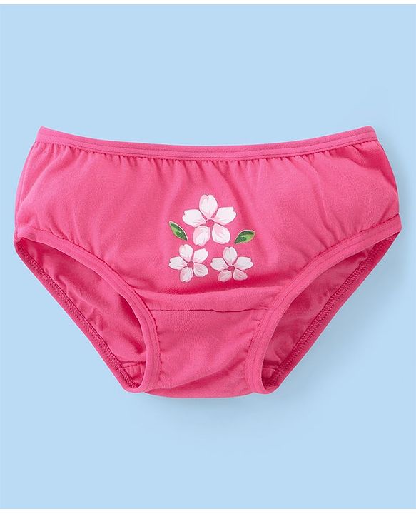 Babyhug 100% Cotton Panties Floral & Polka Dots Print Pack of 3 - Multicolour