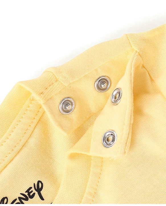 Babyhug Disney Cotton Knit Half Sleeves T-Shirt & Denim Shorts Set With Cars Graphics - Yellow & Blue