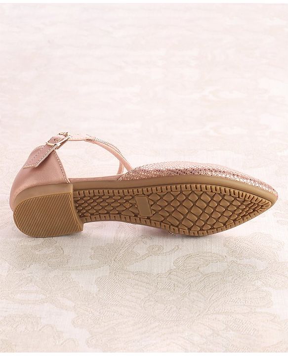 Cute Walk by Babyhug Buckle Closure Stone Embellished Ballerina - Champagne