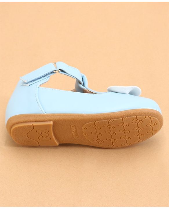 Cute Walk by Babyhug Slip On Ballerinas with Velcro Closure & Bow Applique - Blue