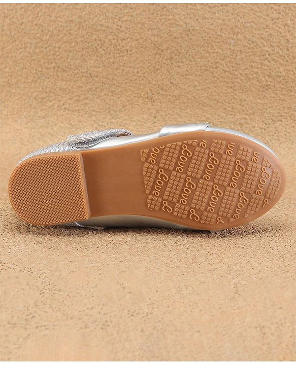 Cute Walk By Babyhug Ballerinas With Velcro Closure & Butterfly Applique - Golden