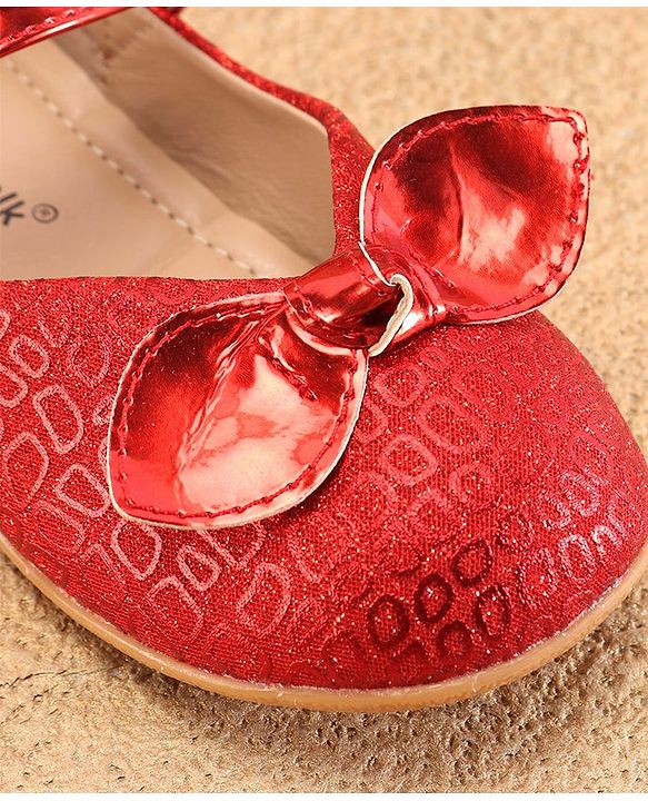 Cute Walk by Babyhug Ballerina with Velcro Closure & Bow Applique - Red