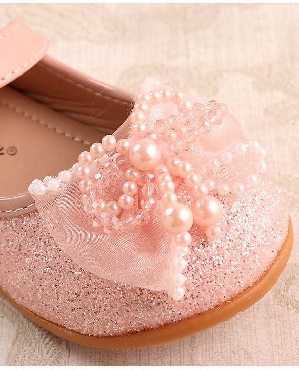 Cute Walk by Babyhug Ballerina with Velcro Closure & Bow Applique - Pink