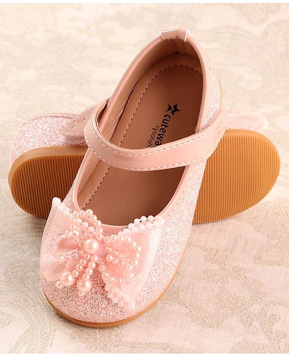 Cute Walk by Babyhug Ballerina with Velcro Closure & Bow Applique - Pink