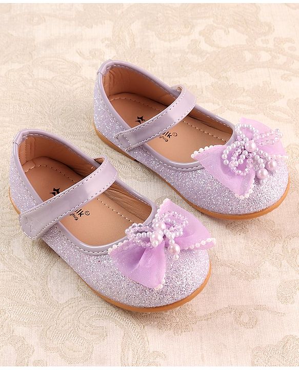 Cute Walk by Babyhug Ballerina with Velcro Closure & Bow Applique - Purple