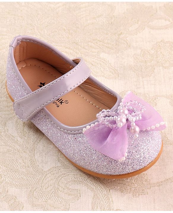 Cute Walk by Babyhug Ballerina with Velcro Closure & Bow Applique - Purple