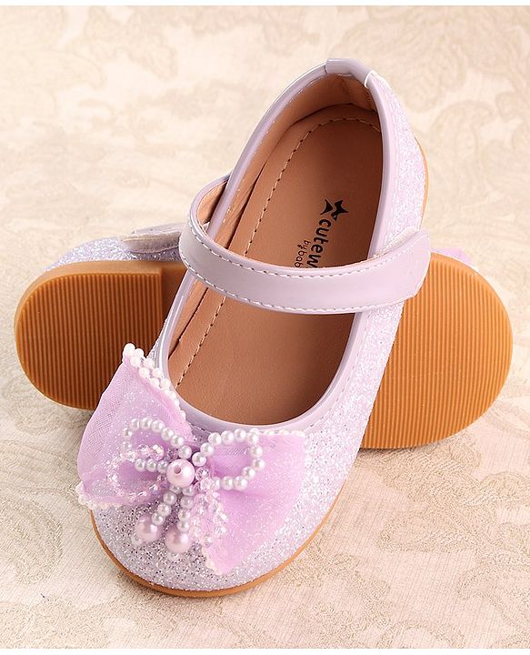 Cute Walk by Babyhug Ballerina with Velcro Closure & Bow Applique - Purple