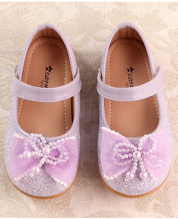 Cute Walk by Babyhug Ballerina with Velcro Closure & Bow Applique - Purple