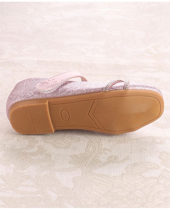 Cute Walk by Babyhug Ballerinas With Velcro Closure & Bow Applique - Pink